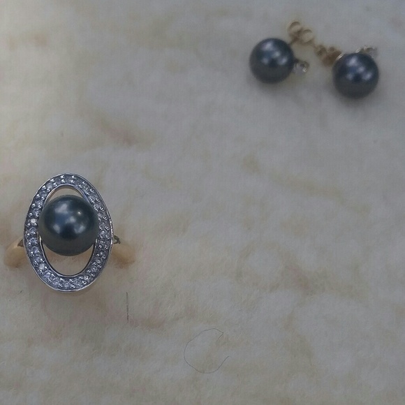 Black Tahitian Pearl set - Picture 3 of 4